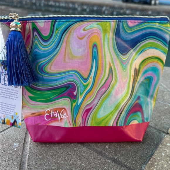 Artist EttaVee for Izzy & Oliver Floral Cosmetic Bag - Picture 1 of 2